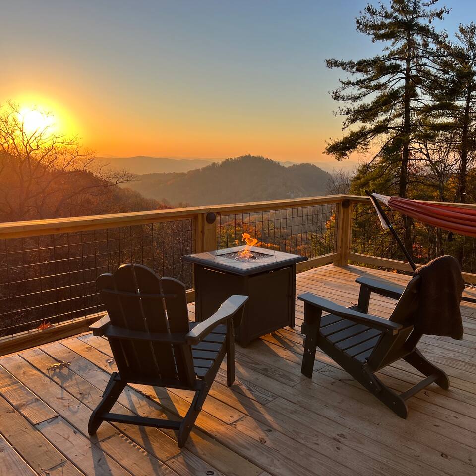 GeoDome deck at sunset